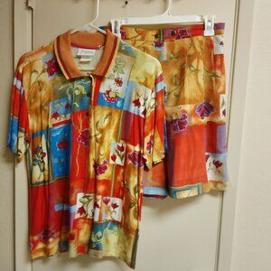 Women's Vintage Sportfolio Golf Pro Top & Shorts Set Size Medium
